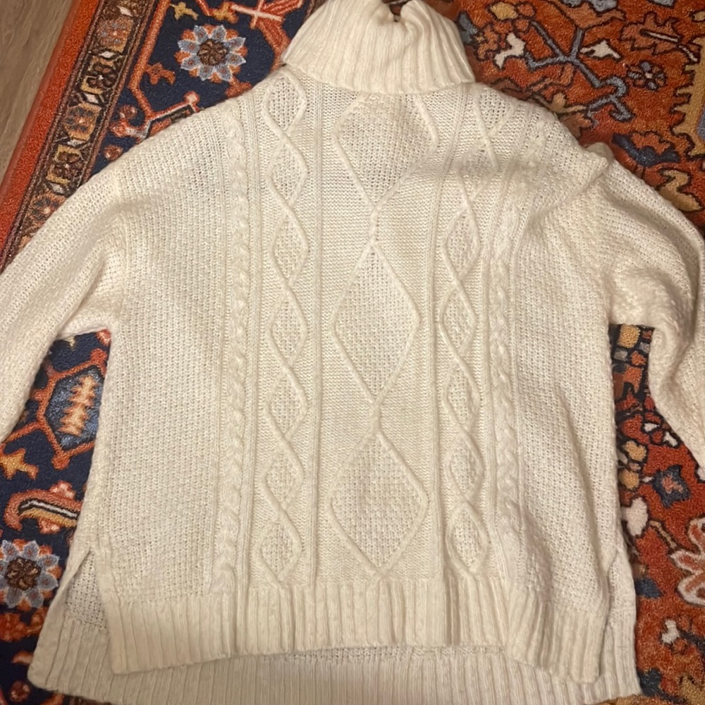 aerie oversized cream turtleneck
